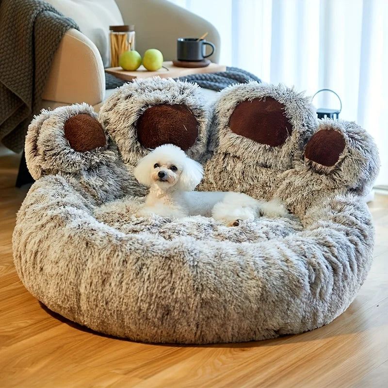 Lit Canapé Patte d'Ours pour Chien et Chat – Coussin Moelleux et Doux 🐾🐻