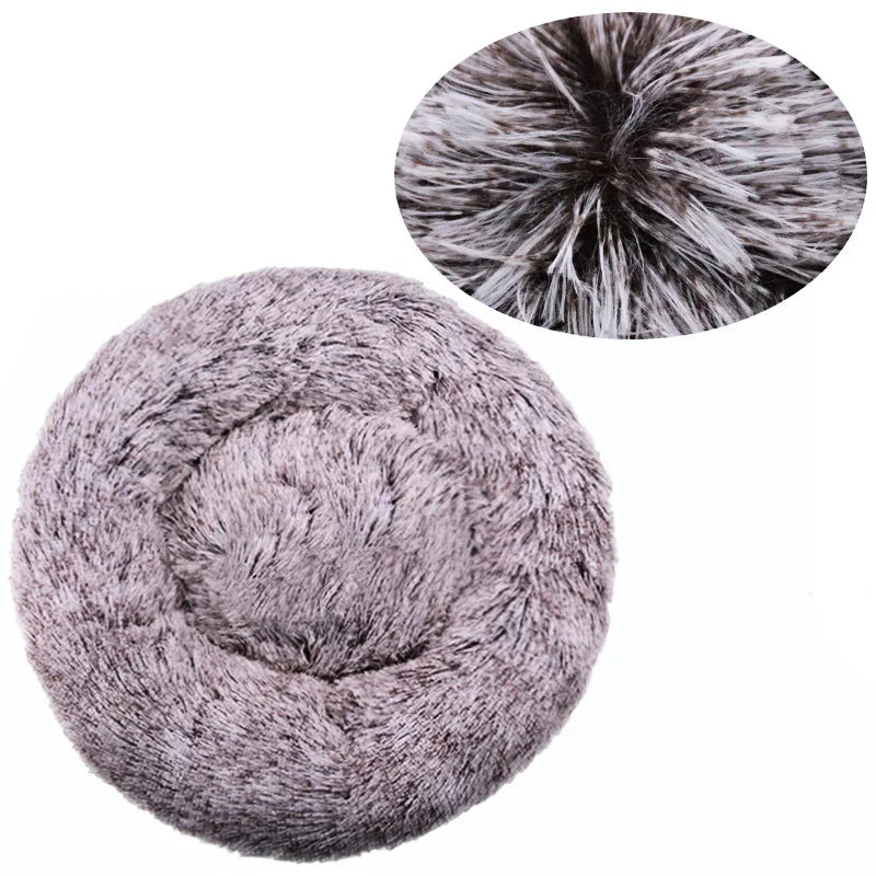 Fluffy gray ball with close-up inset showing texture details on a white background