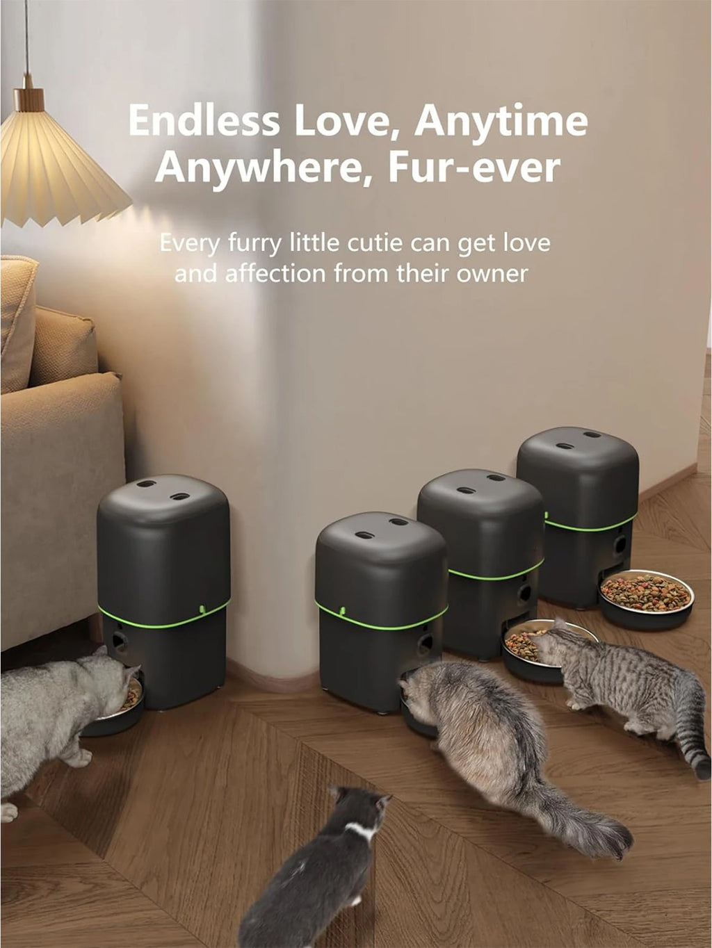 Mangeoire Automatique Connectée avec Caméra HD 1080P pour Chien et Chat – WiFi 2,4G/5G et Contrôle par Application
