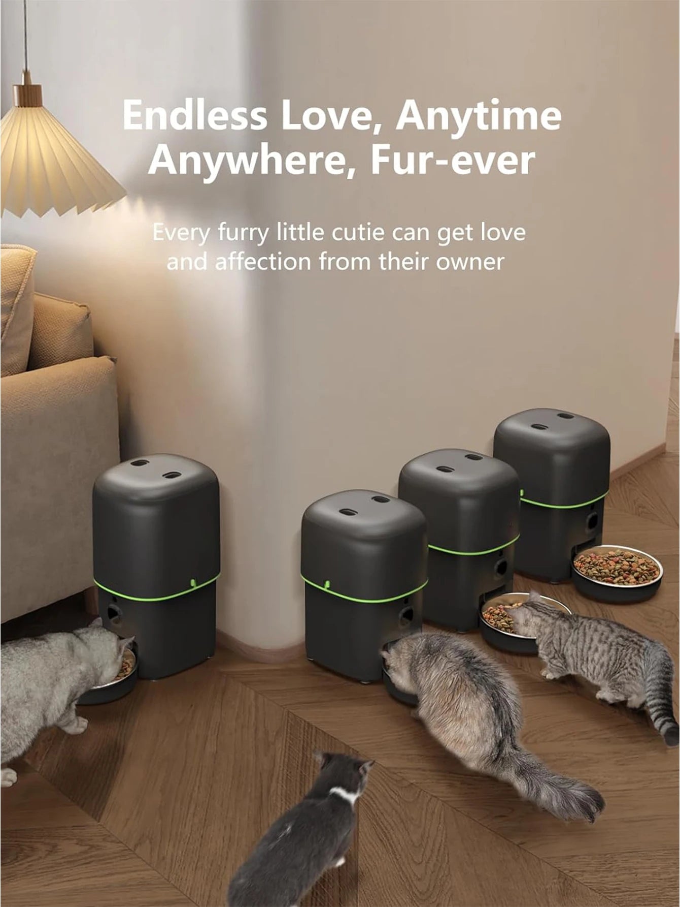 Mangeoire Automatique Connectée avec Caméra HD 1080P pour Chien et Chat – WiFi 2,4G/5G et Contrôle par Application