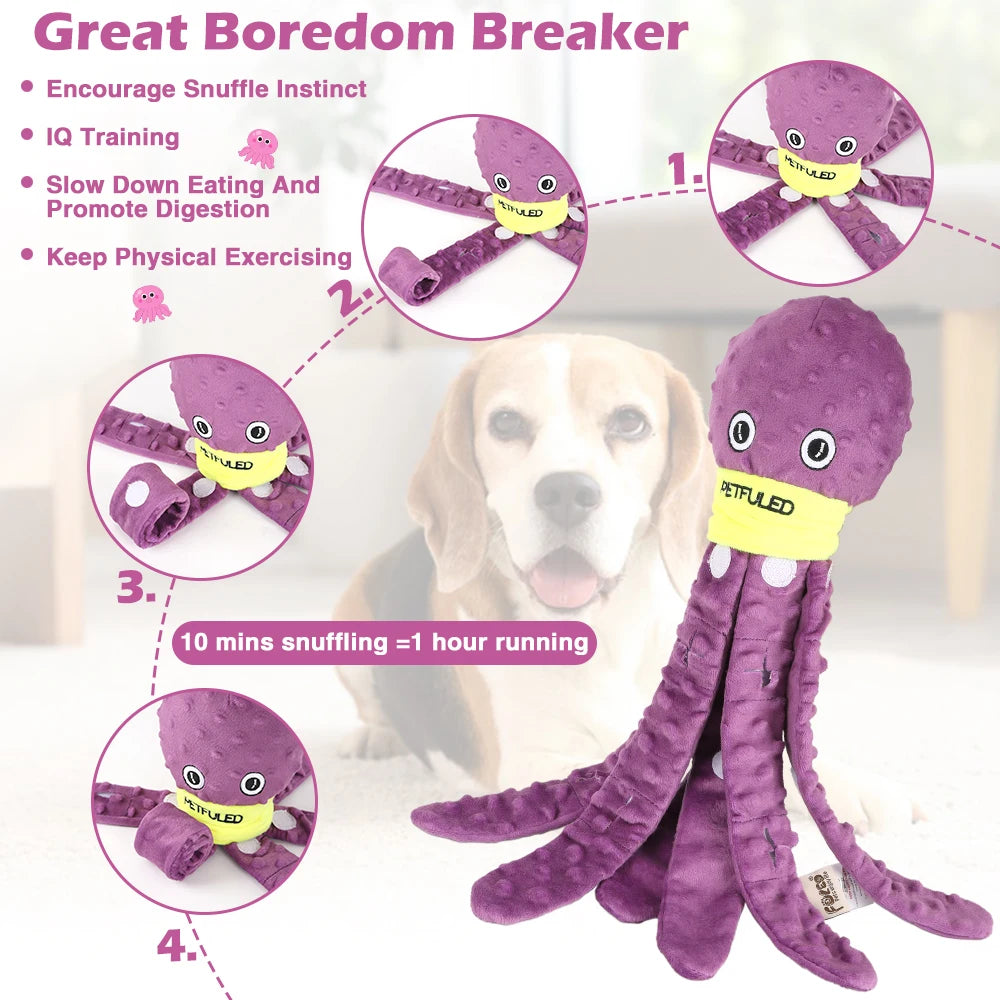 Jouet Pieuvre Enrichissement pour Chien — Tapis de Fouille Interactif