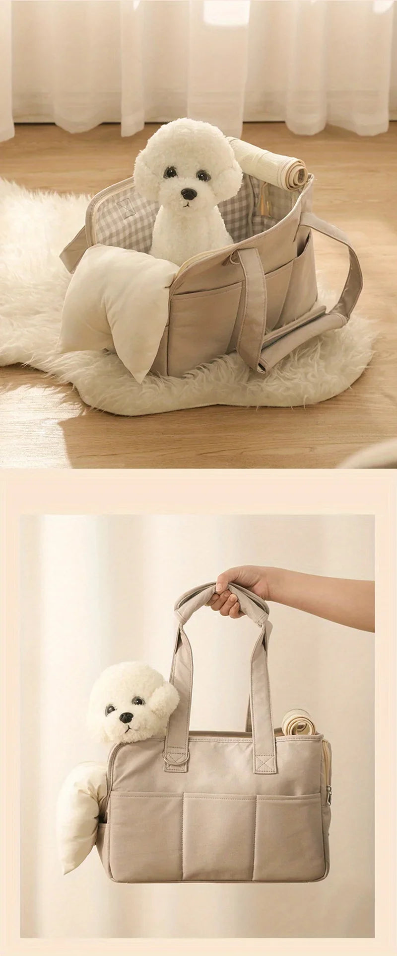 Sac de Transport Multifonction pour Petit Chien — Main, Épaule ou Bandoulière
