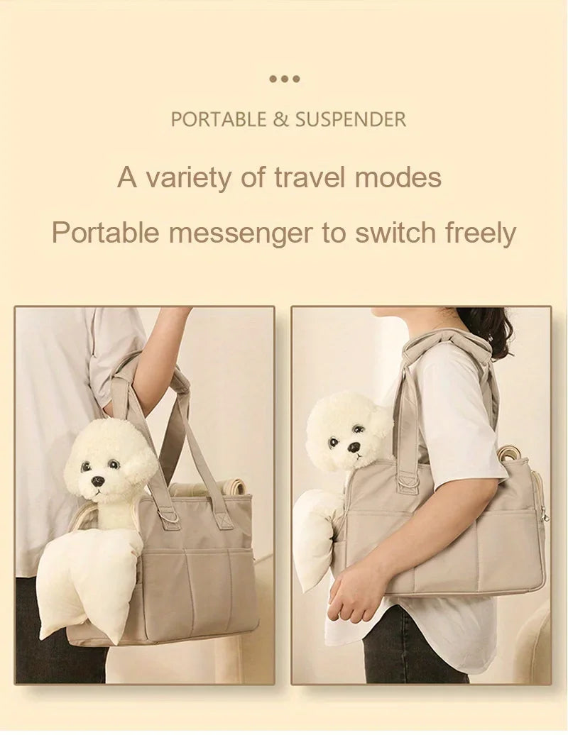 Sac de Transport Multifonction pour Petit Chien — Main, Épaule ou Bandoulière